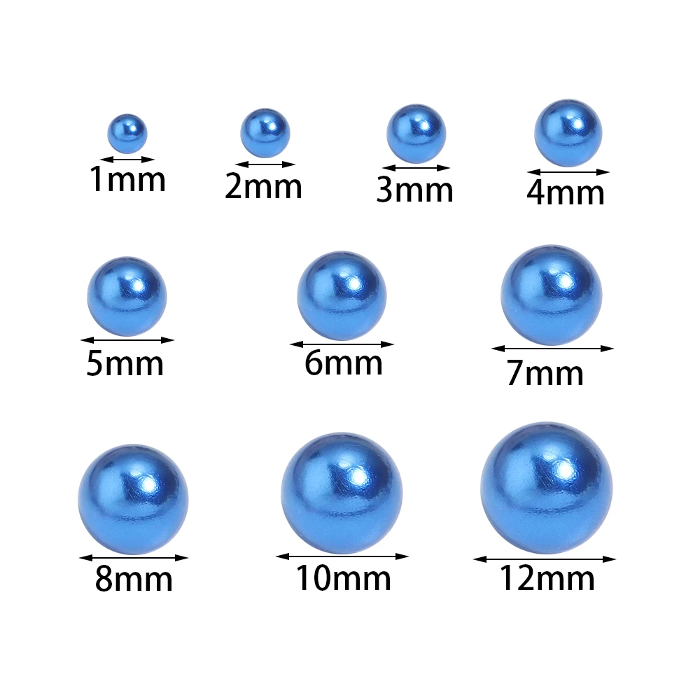 2-12mm No Hole ABS Imitation Pearl Beads Solid Color Round Spacer Loose Beads For DIY Jewelry Making Bracelet Accessory