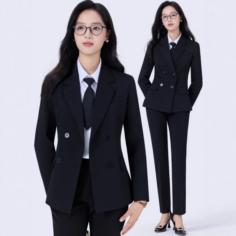 High-End Women's Suit Set Spring and Autumn New Korean Style Elegant Professional Formal Wear Interview Workwear Casual Blazer J