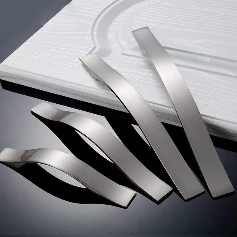 Cabinet Handles Drawer Knobs Aluminum Alloy Wardrobe Door Handles Brushed Pulls Simple Modern Style Furniture Handle