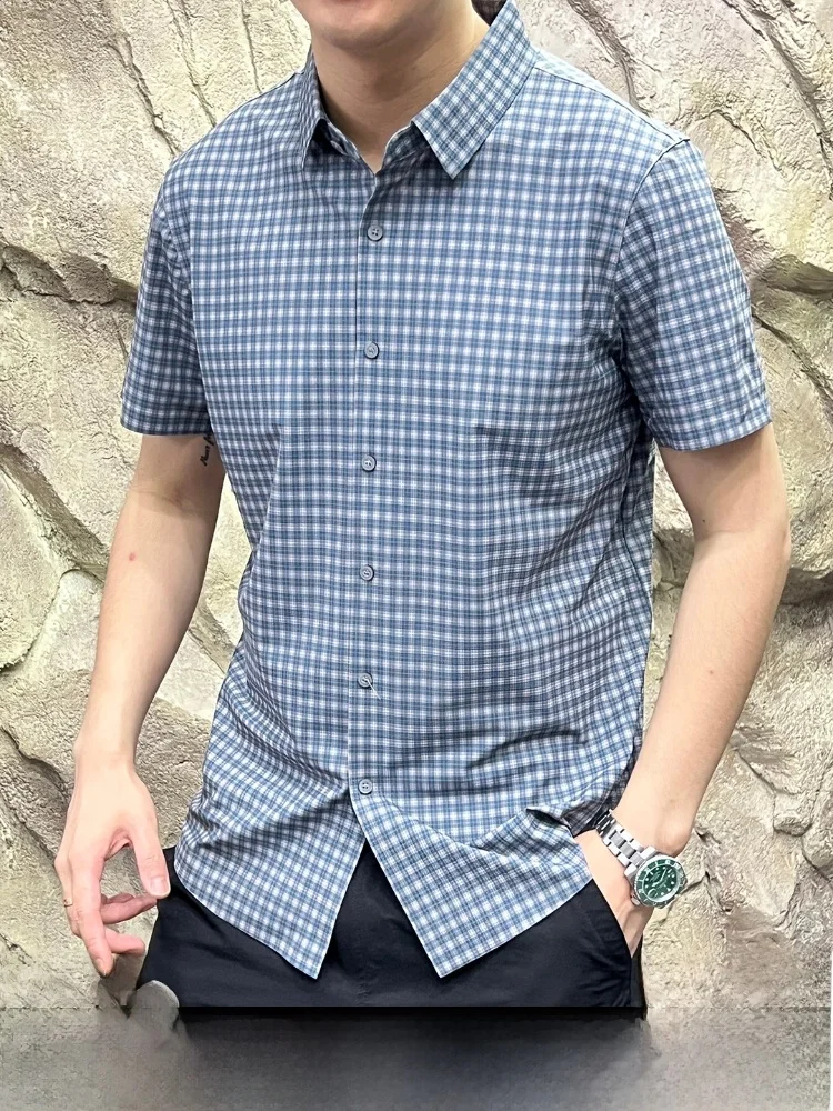 

Приятная для кожи, удобная, дышащая, летняя мужская, японская, в клетку в стиле ретро, ort Sve irt, легкая повседневная обувь со стойкой...