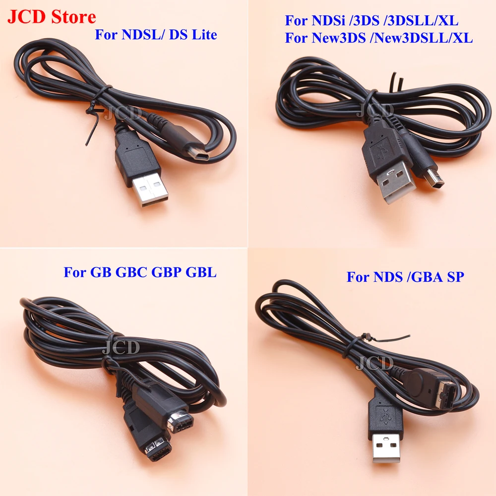 2PCS USB Power Charging Cable Cord For NDS Lite NDSL NDSi For GB GBA SP GBC GBP GBL For New 3DS LL XL Controller