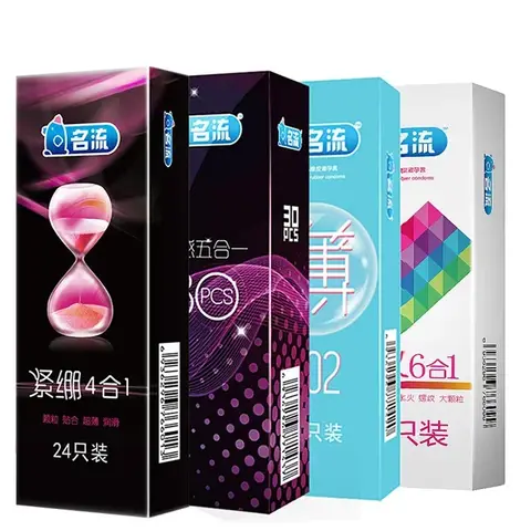 30/24 Pcs 4 Types Condoms Natural Latex Adult Safer Super Lubricated Ultra Thin Penis Sleeve Contraception for Men Sex Toys