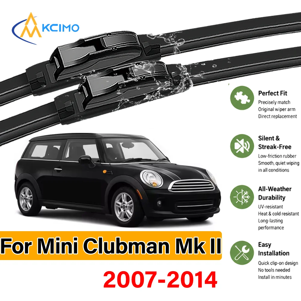 

2PCS Upgraded Boneless Wiper for Mini Clubman Mk II R55 2007-2014 Front Windshield Wiper Blades Long Lifespan Durable Windshield