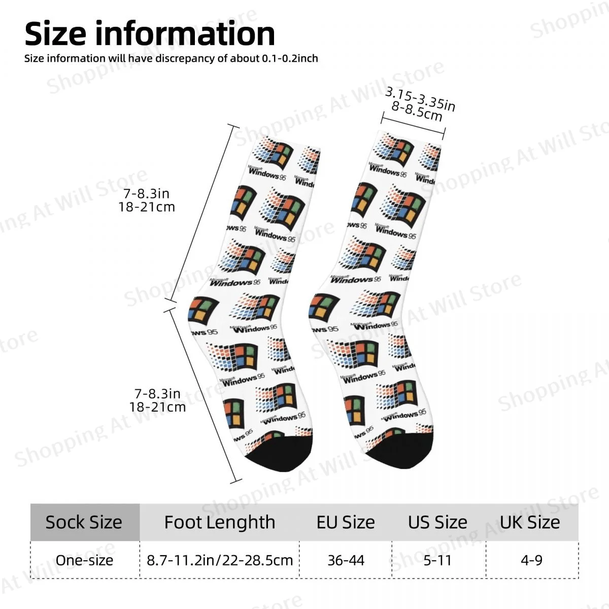 Technology System Windows 95 Unisex Wintersocken Outdoor Happy Socks Street Style Crazy Sock