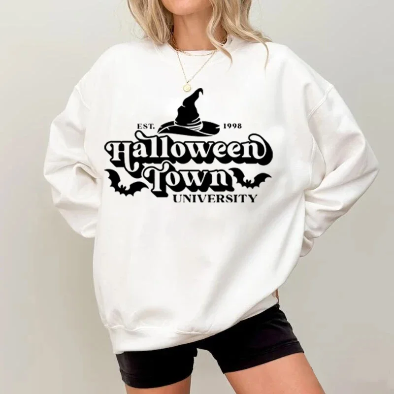 Halloween Town Est 1998 Sweatshirt, Halloween Town Varsity, Retro Sports Crew Neck Top,Autumn and Winter Pumpkin Ghost Halloween