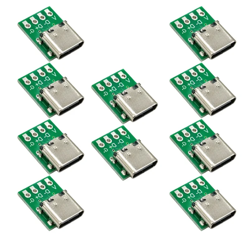 1/5/10pcs TYPE C USB 3.1 Type C Test Connector 16 Pin Test PCB Board Plate Adapter Socket For Data Line Wire Cable Transfer DIY