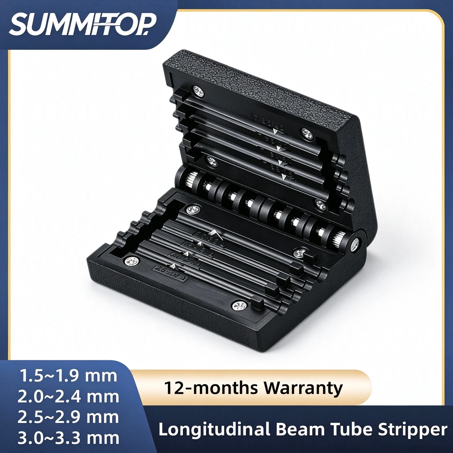 SUMMITOP Longitudinal Beam Tube Stripper  1.5-3.3mm Fiber Cluster Loose Tube Cable Jacket Sheath Slitter Fiber Optic Tool