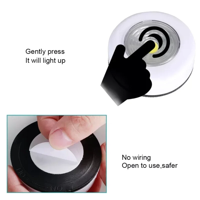 1/3pcs COB Hand Press Light Round Closet Lamp Cabinet Light Lights for Bedroom Emergency Kitchen Night Light Led Lights