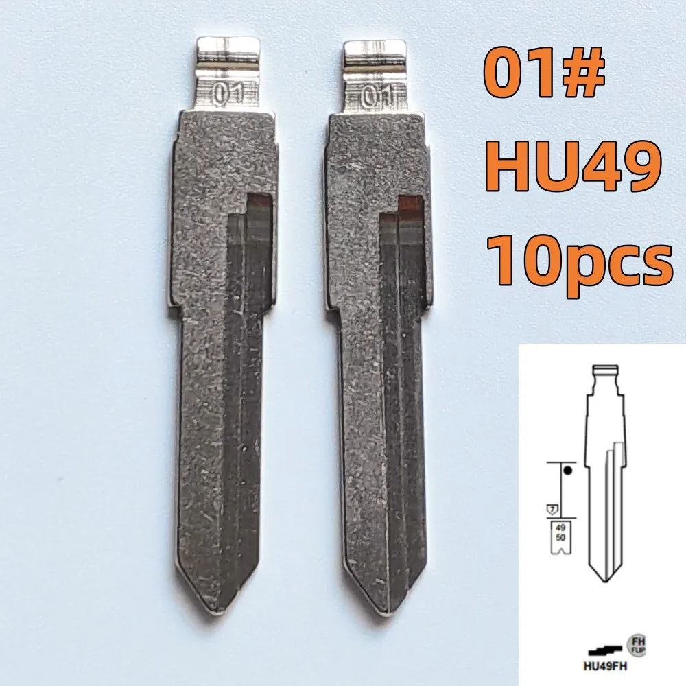 

10pcs 01# HU49 KEYDIY key blade Uncut flip Metal Remote Key Blade for KD VVDI remotes universal No.01