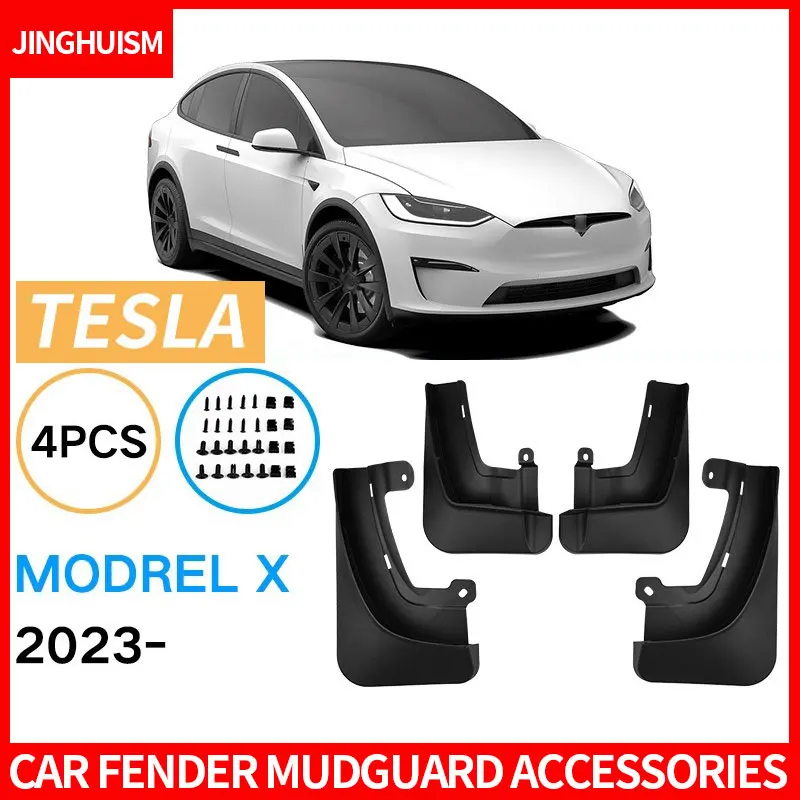 Mudguards Mud Flap Car Accessories Fenders for Tesla Model X 2023 Exterior Modification Black Splash Guard for Fender Protector