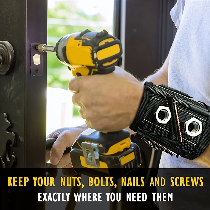 Magnetic Wristband for Holding Screws Nails Drilling Bits Wrist Tool Holder Belts with Strong Magnets Cool Gadgets for Men wome