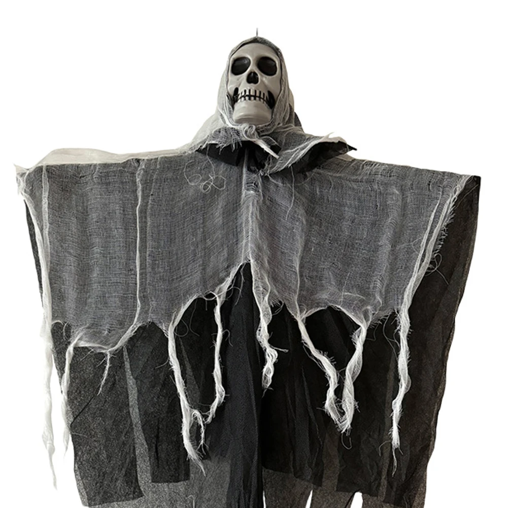 Fantasma scheletro appeso con luci a LED Grim Reapers Patio Portico Teschio Prop per la decorazione della festa di Halloween della casa stregata