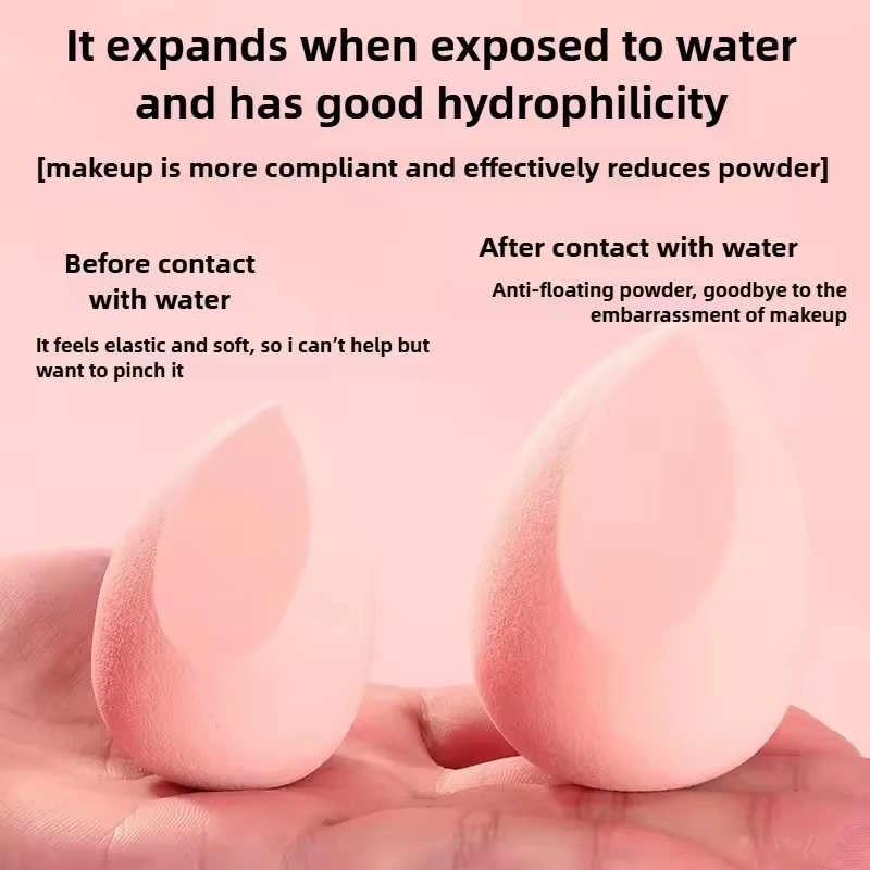 4 stuks meisje make-up spons poederdons droog nat gecombineerd beauty foundation gereedschap cosmetische bal poederdons schuine gesneden make-up spons