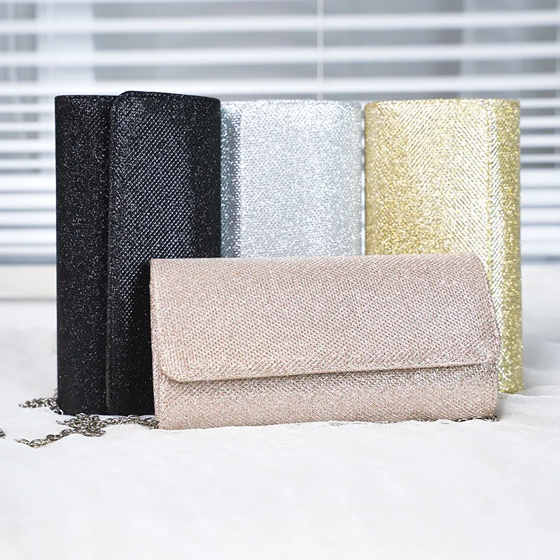 

New Embellished Sequin Handmade Evening Bag Women's Chain Shoulder Bag Bridal Clutch Party Prom Wedding Dinner Envelope Handbag