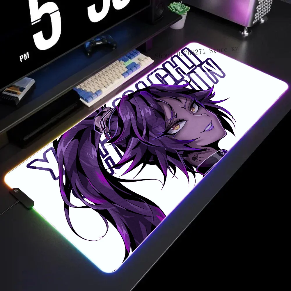 Yoruichi Bleach Cover Mousepad XXL RGB Gaming Mouse Pads HD Black Gamer Accessories Large LED