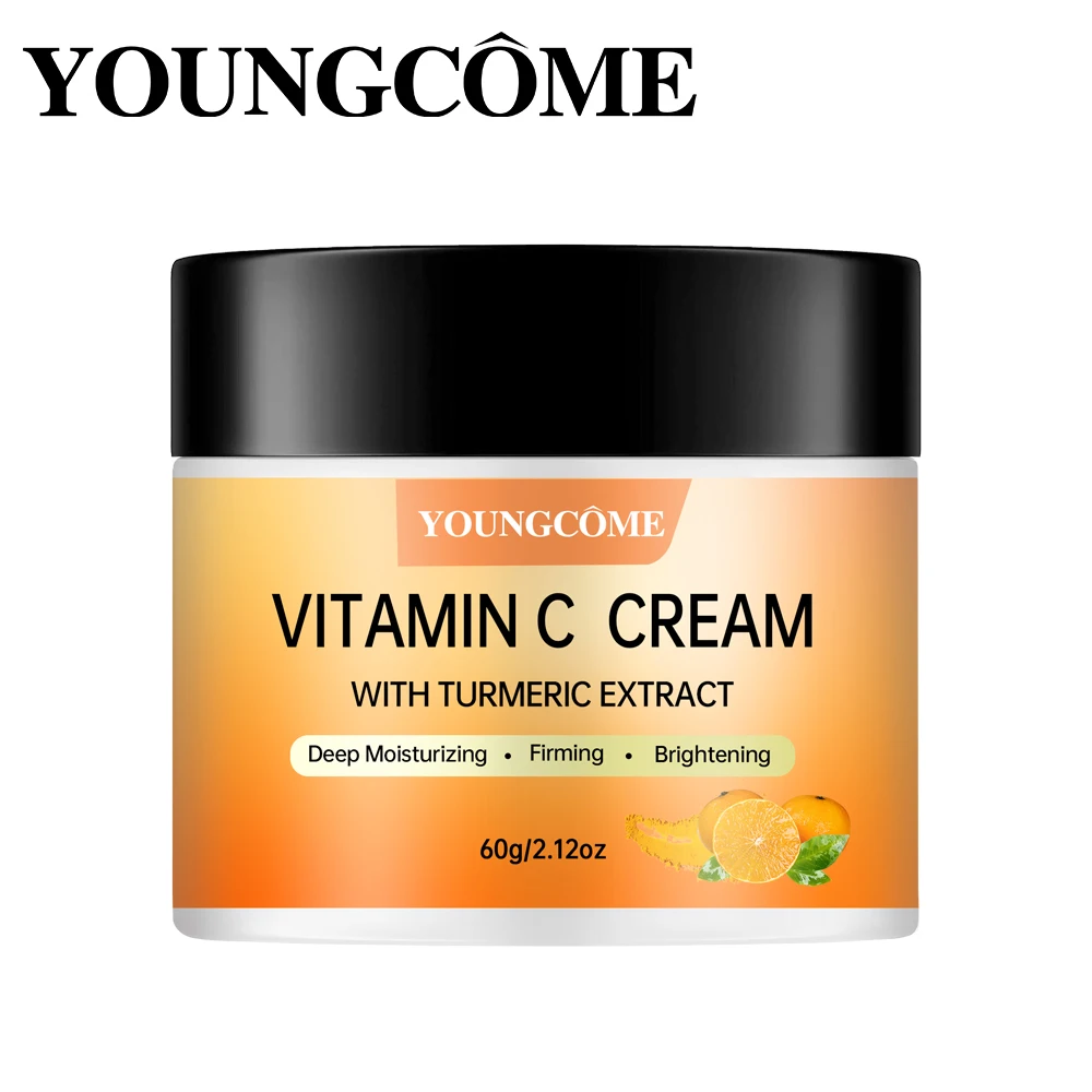 Turmeric + Vitamin C Brightening Face Cream – Anti-Aging Collagen Booster with Hyaluronic Acid Moisturizing Wrinkle Reduction