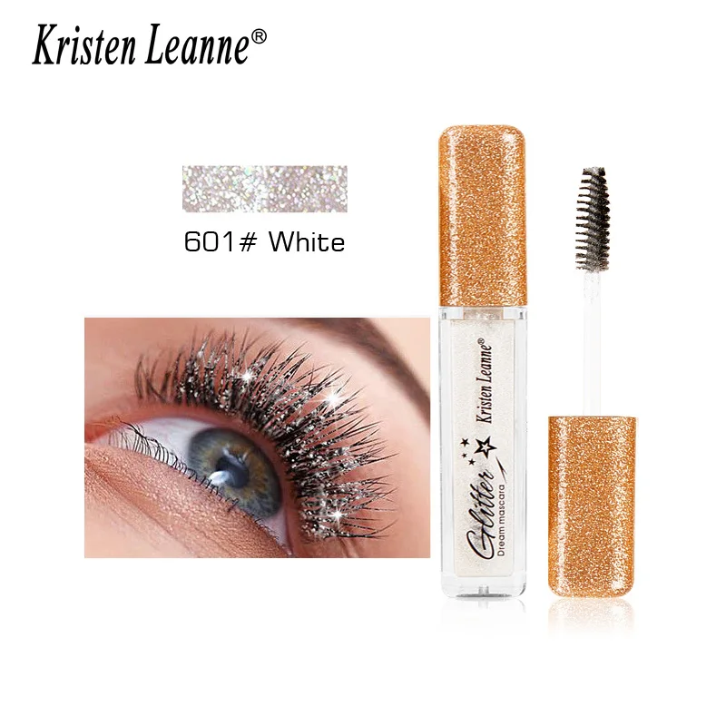 Máscara de pestañas con purpurina 4D, alargamiento de pestañas, extensión brillante de diamante, cepillo para pestañas, maquillaje de belleza, máscara de Color dorado de larga duración