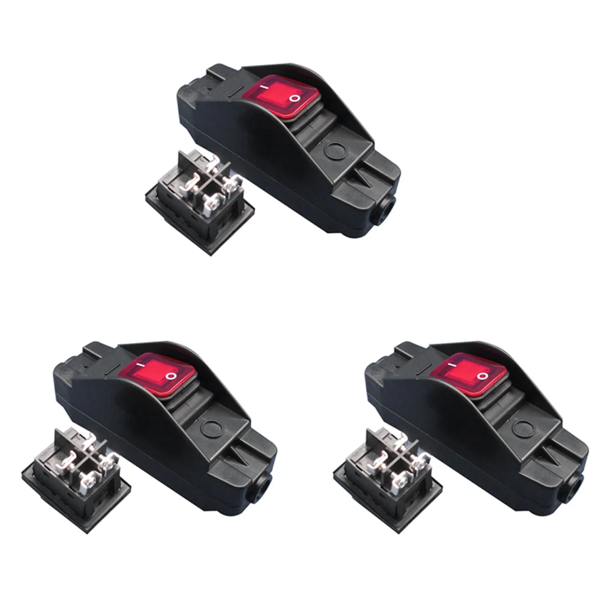 

3X 30A 220V JR-617 Waterproof Line Medium Switch Line Switch Flat Round Line Silver Contact Double Cut Dust-Proof Switch