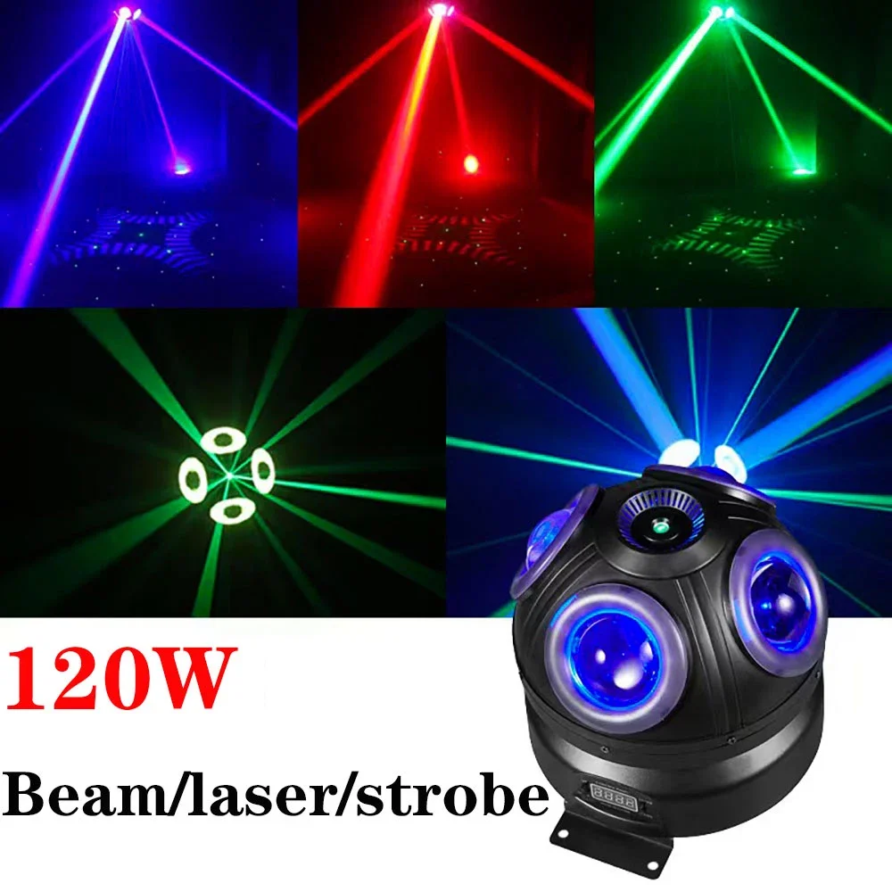 Luce a testa mobile da 120 W LED RGBW 4in1 Fascio rotante Luce da palcoscenico Controllo DMX per attrezzature di intrattenimento per feste da discoteca di Natale