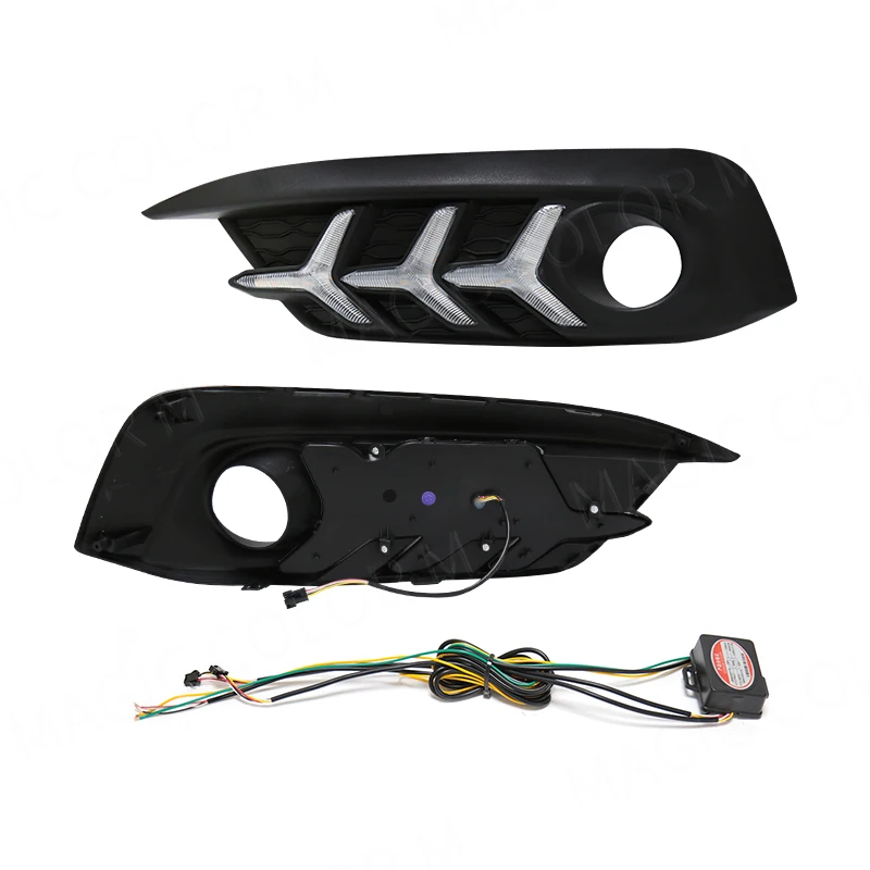 For Honda Civic 2016 2017 2018 LED DRL Daytime Running Lights White Blue Yellow Turn Signal Front Bumper Daylights Accessories