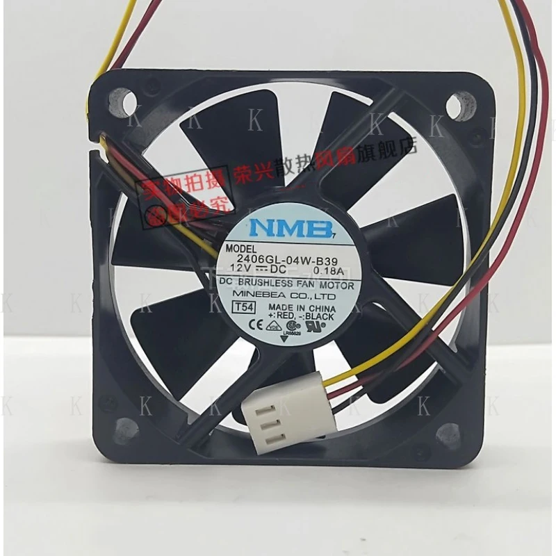 C  FOR NMB 2406GL-04W-B39 DC12V 0.18A 6015 6cm 3-wire cooling fan