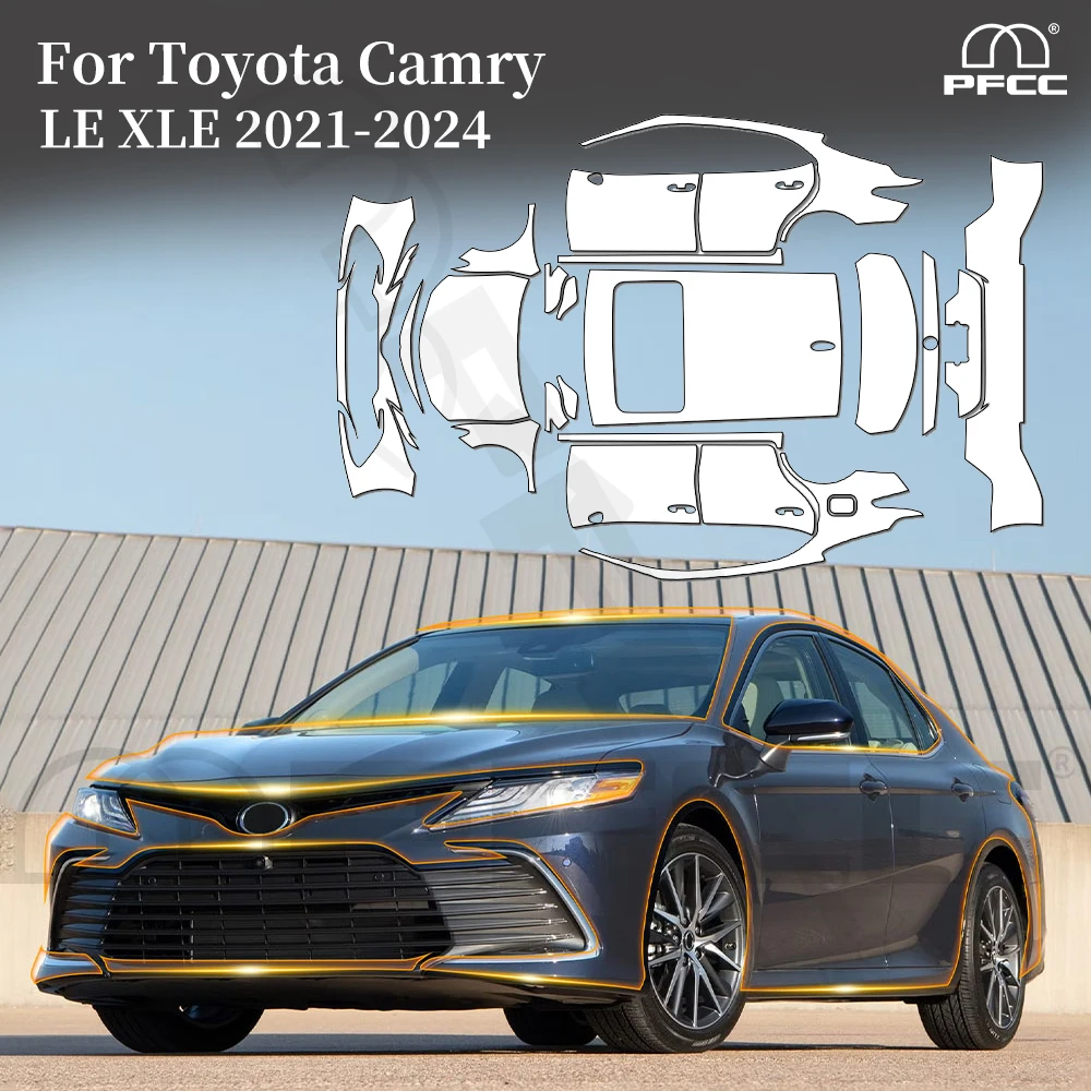 

For Toyota Camry LE XLE 2021-2024 TPU Paint Protection Film Pre-cut PPF Anti-Scratch Car Body Clear Bra Resistant Decal Kit