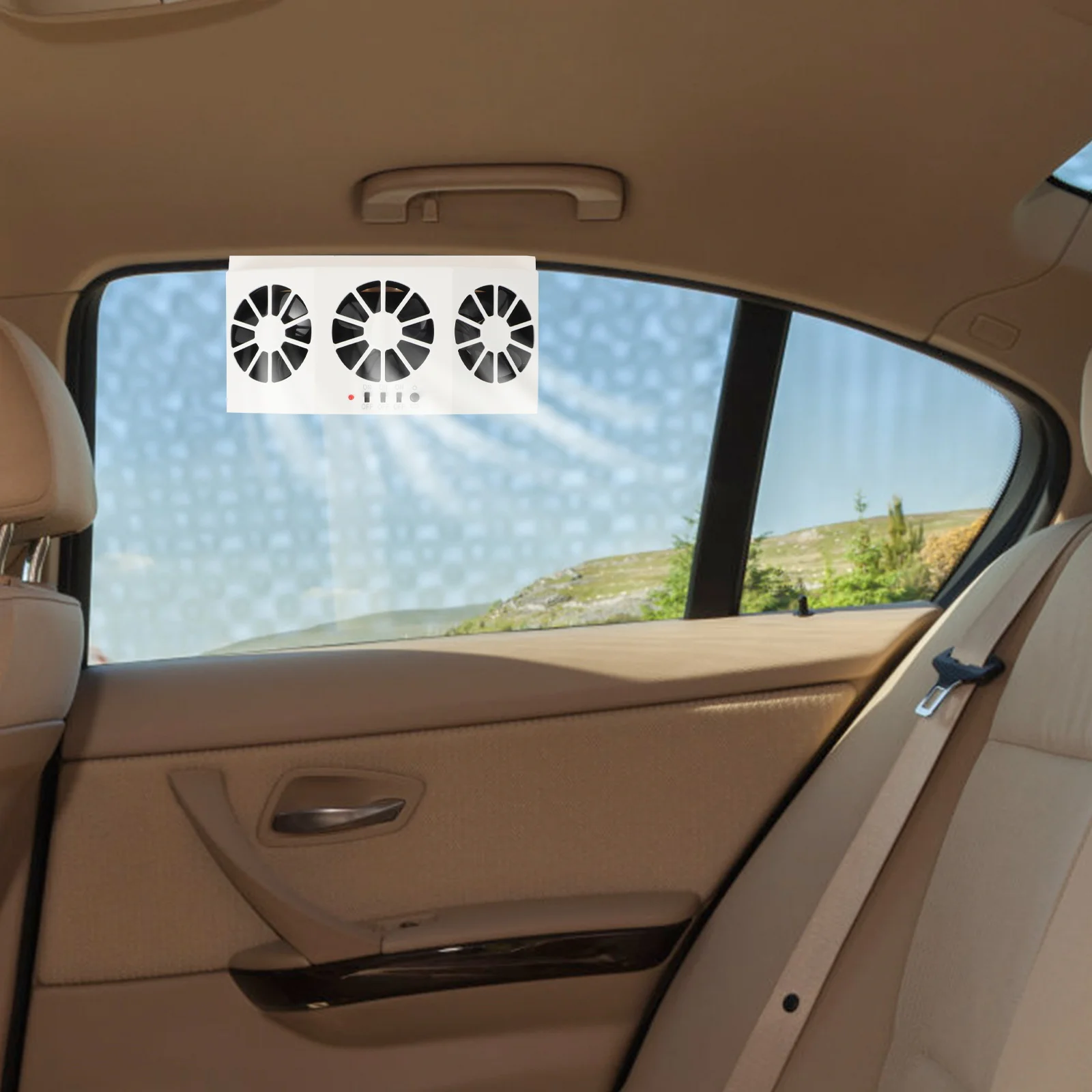 

Solar Vent Cool 3 Outlets Auto Cooler Exhaust Fan For Interior Cooling Smoke Odor Removal Environmentally Friendly