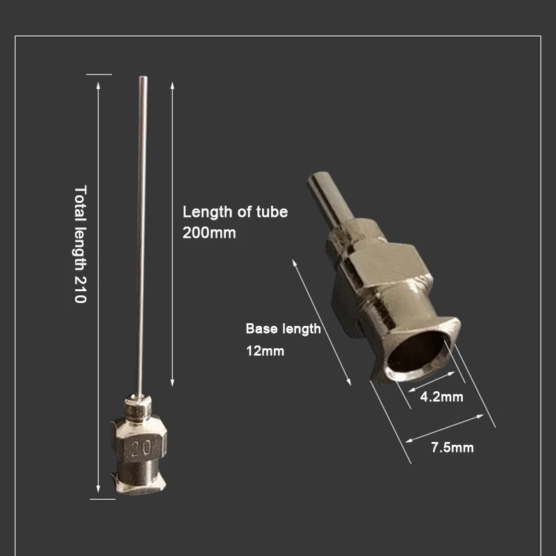 10pcs  Precision dispensing needle Total length 210mm stainless steel dispensing tip  metal nozzle