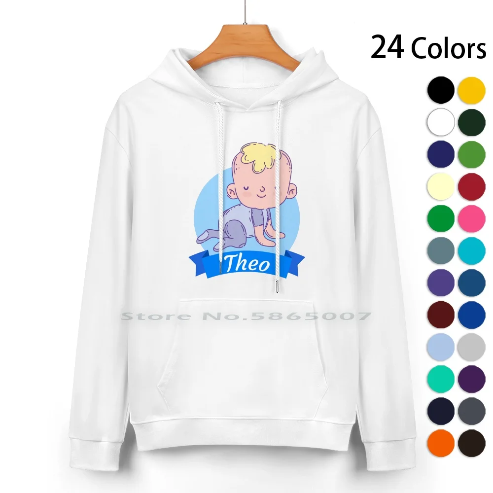 Theo Boy Names For Babies Pure Cotton Hoodie Sweater 24 Colors Piztees Theo Baby Names With T Boy Names That Start With T Baby