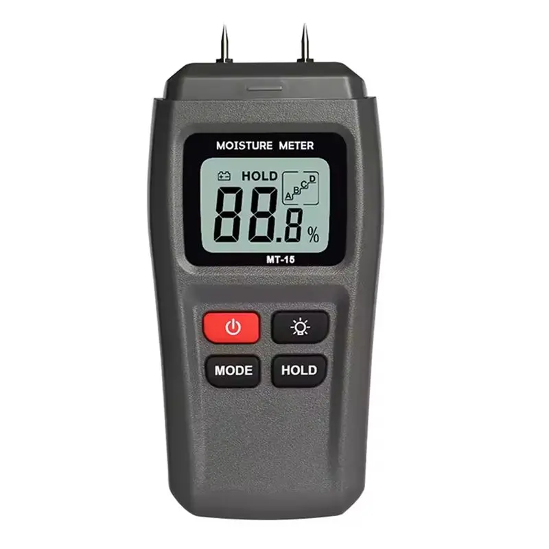 AT29-MT-15 Wood Moisture Meter Hygrometer Timber Damp Detector Tree Digital Wood Humidity Tester Grey