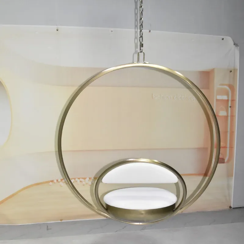 Stainless Steel Swinging Sofa Hanging Chair Indoor Household Hammock Seat for Bedroom Balcony Light Luxury Home Decor