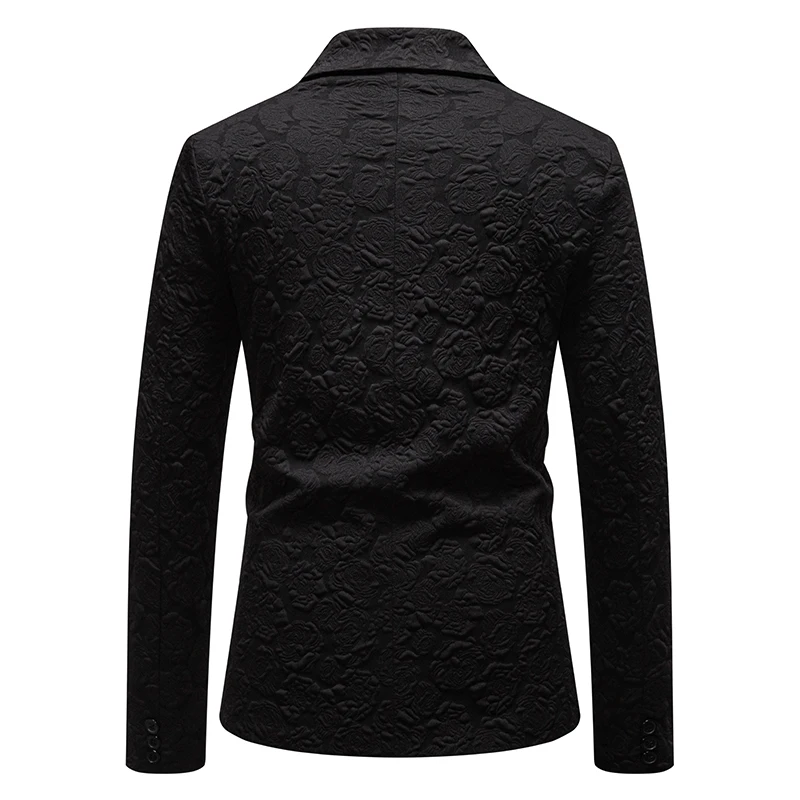 بدلة عمل رجالية جديدة: عريس نحيف ومنقوش بالورود وملابس أفضل رجل لملابس أداء المغني الذكور