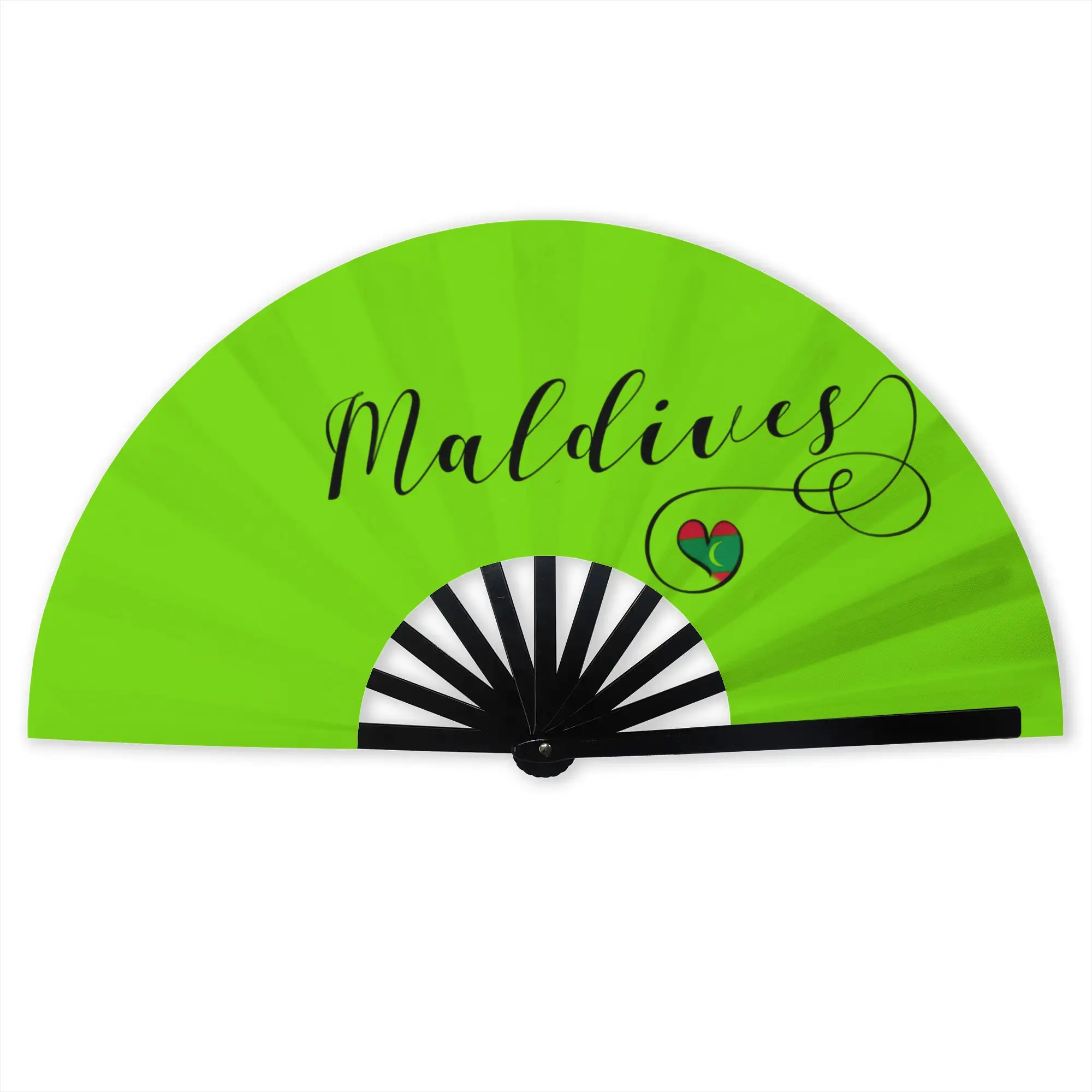 Patriotic Flag Of The Maldives  Stylish Hand Fan  Men  Printed Polyester Fan  Aesthetic For Dancing Gift