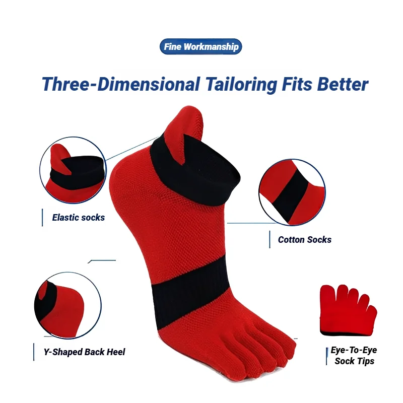1 Pair Men Toe Sport Socks Sha - Socks Ankle Men review and price
