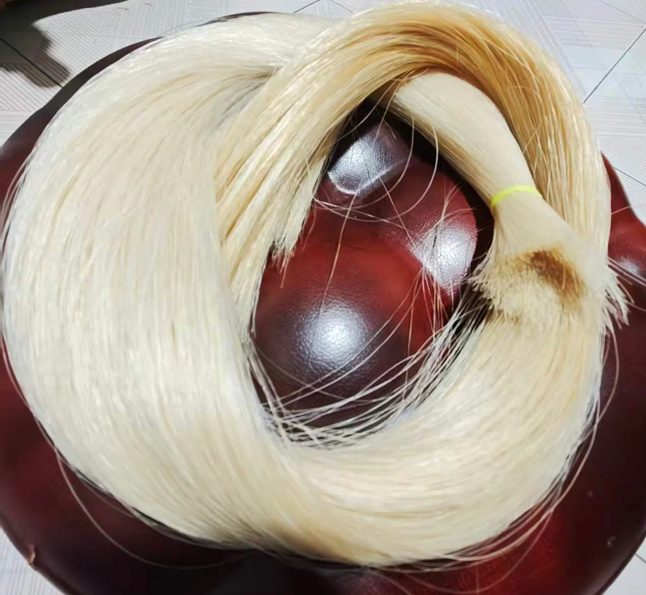 125g Grade A+ Real White Horse Tail Hairs Use for Violin Cello Viola Bows 80-83cm