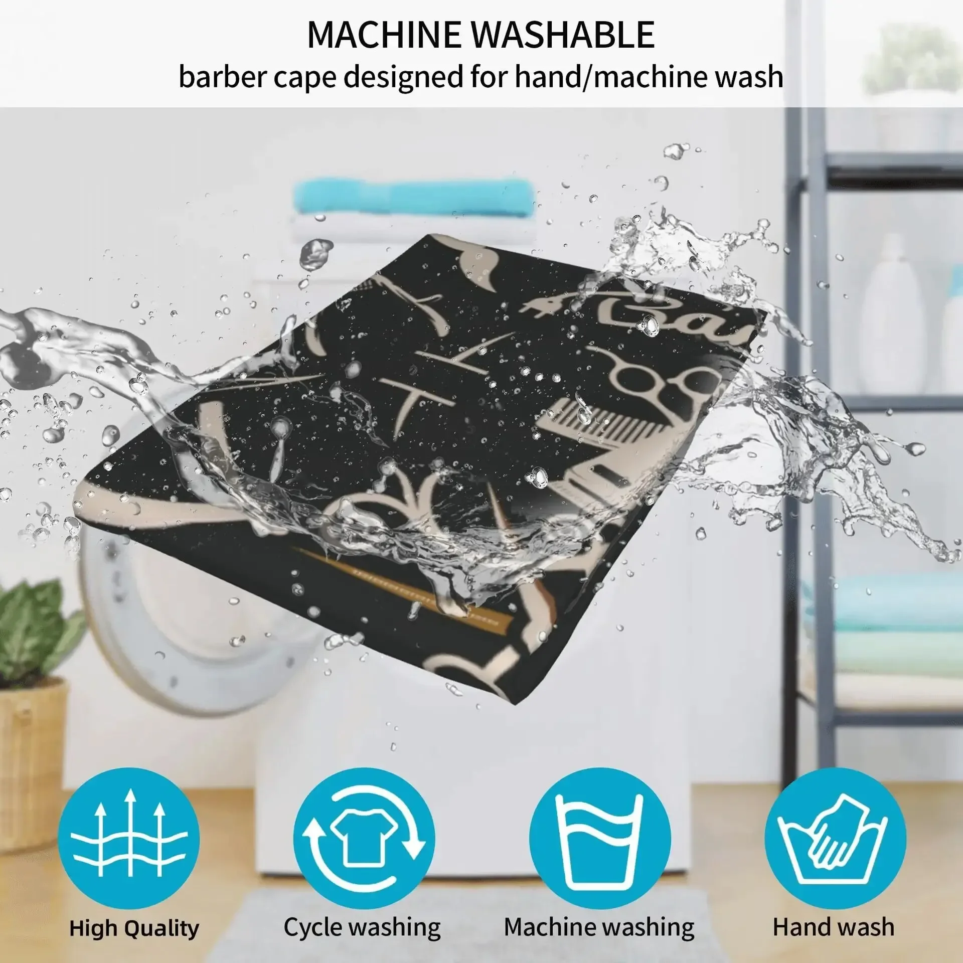 ثوب قص شعر مقاوم للماء لمصففي الشعر المحترفين والحلاقين ، غطاء صالون متين ومريح