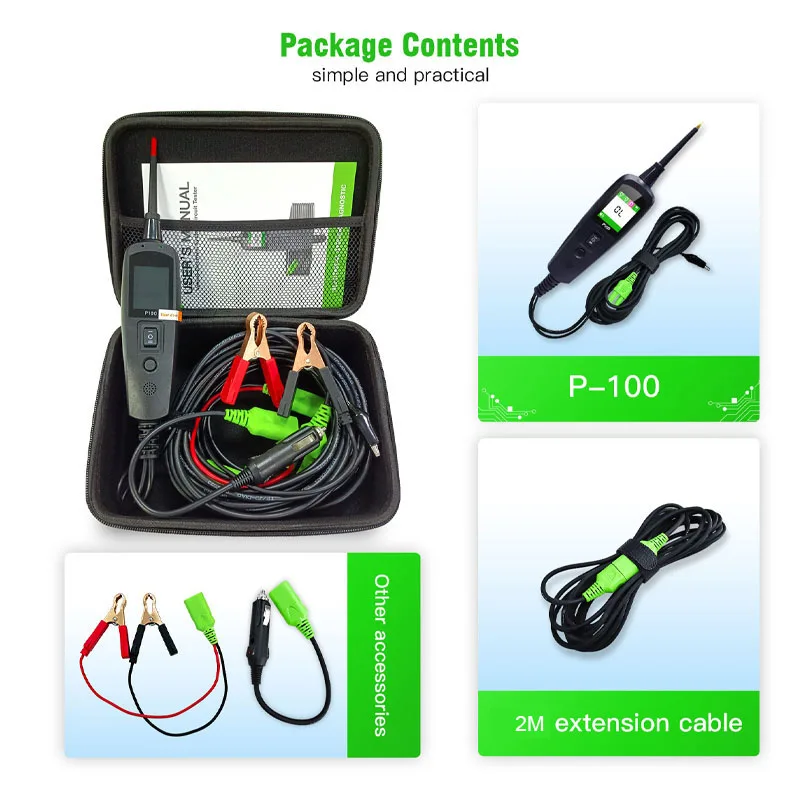 Automotive Inspection Tools P100  OBD Voltage Short Circuit Test And Repair Tool for Circuit Diagnosis  Repair  Scan Tool