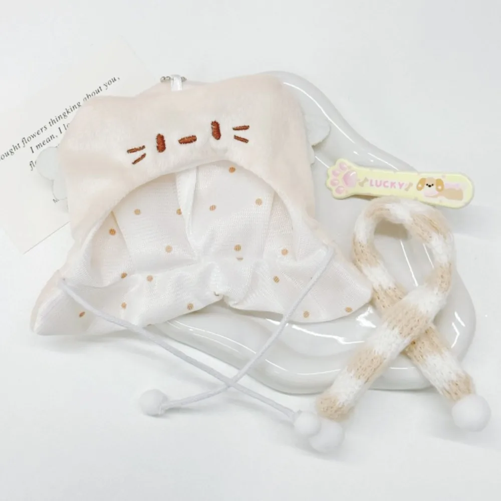 Nenhum atributos roupas gatinho manto 10cm roupas de algodão cachecol terno roupas roupa dos desenhos animados adorável vestir-se conjunto presente das crianças