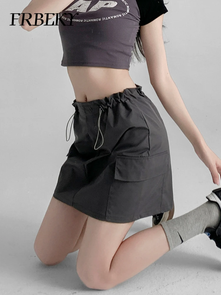 Falda de medio cuerpo ajustada a la cadera, ropa de trabajo, cintura alta, línea A, Color sólido, estilo coreano, Harajuku, novedad de verano