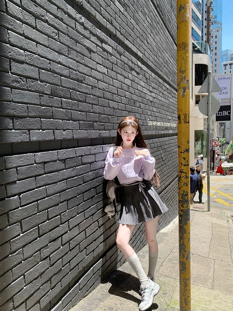 

Chil Sung Private School Magazine College Feel Bow Tie Skinny Pleated Versatile Skirt Ele Simple Sle Youthful High...