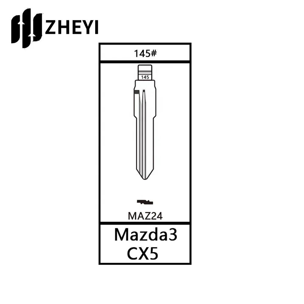 Maz24 145 # universal sem cortes remotos flip lâmina chave para mazda3 cx5 maz24 145 # em branco chave lâmina sem cortes para carro chave de