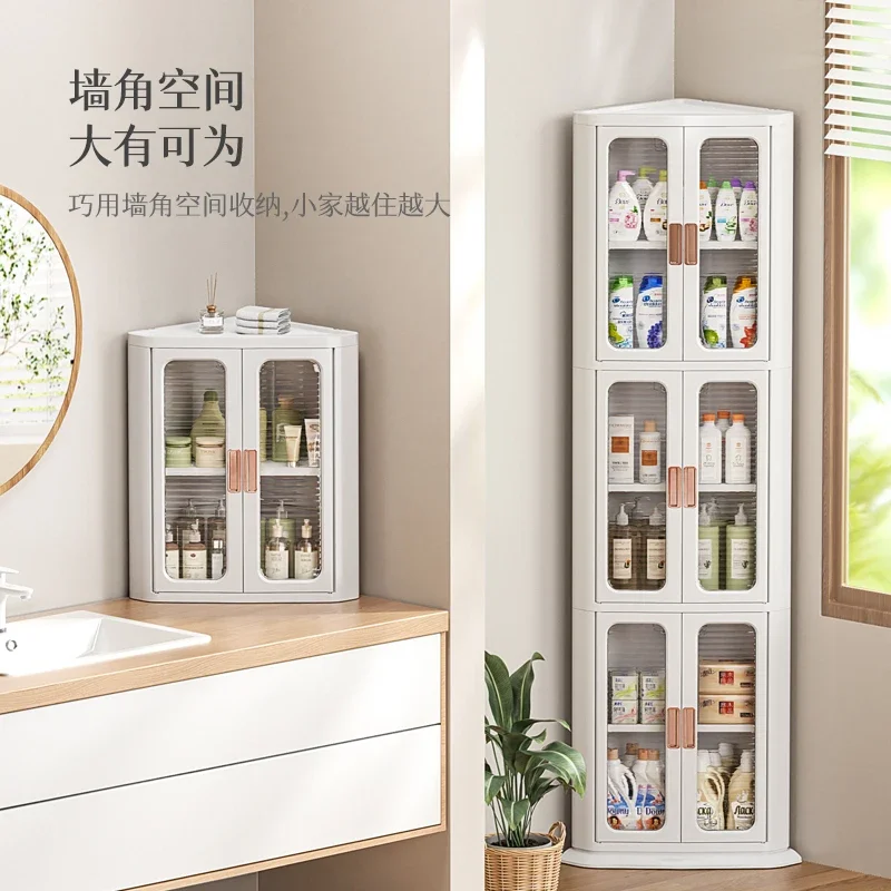 Toilet Corner Shelf Folding Bathroom Triangle Storage Cabinet Corner Locker Wall Side Cabinet Floor to Floor Corner Cabinet