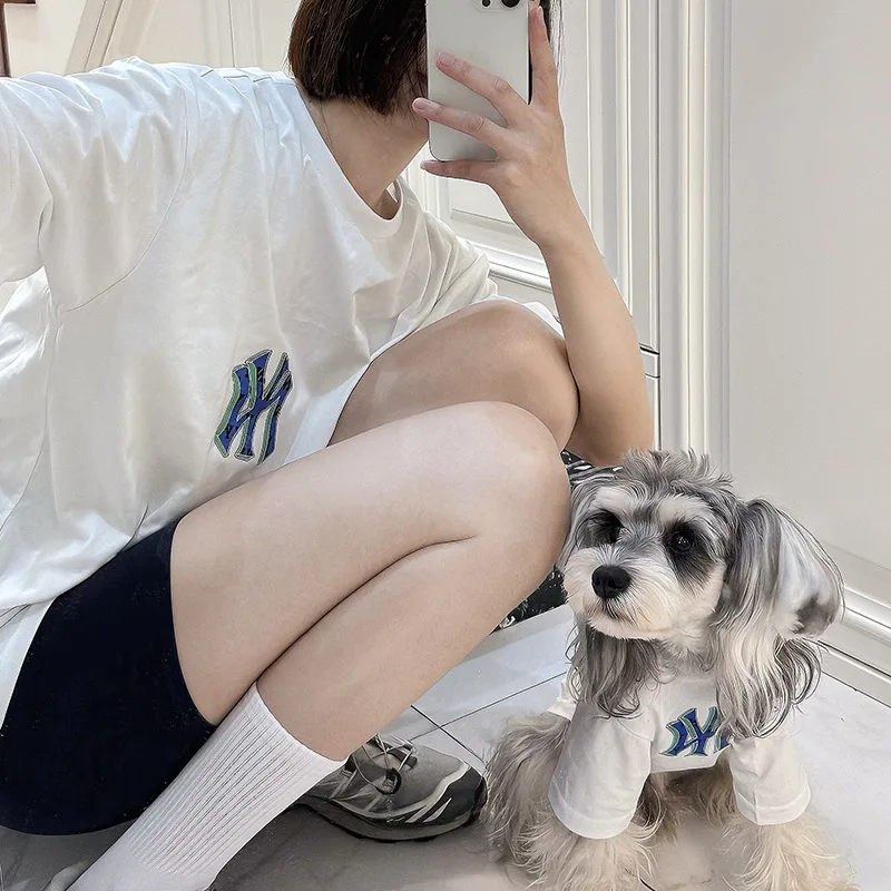 

Pet T-Shirts Matching Parent-Child Styles Stretchy Dog Clothes Lightweight Cat & Dog Vests Suitable for Small to Medium Dogs