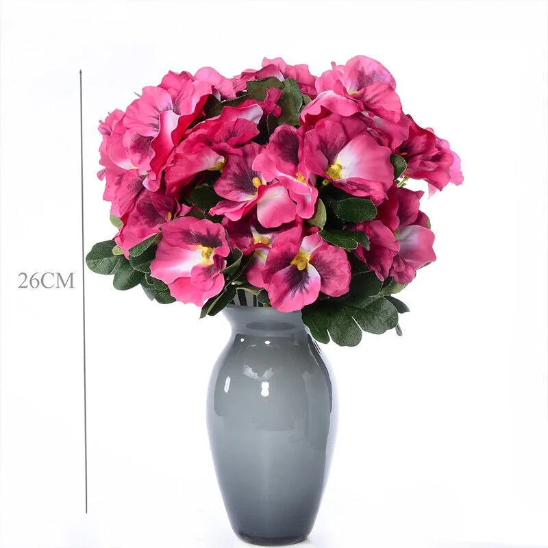 10 Heads Artificial Flower Silk Pansy Flowers Bouquet Wedding Creative Home Interior Decorations