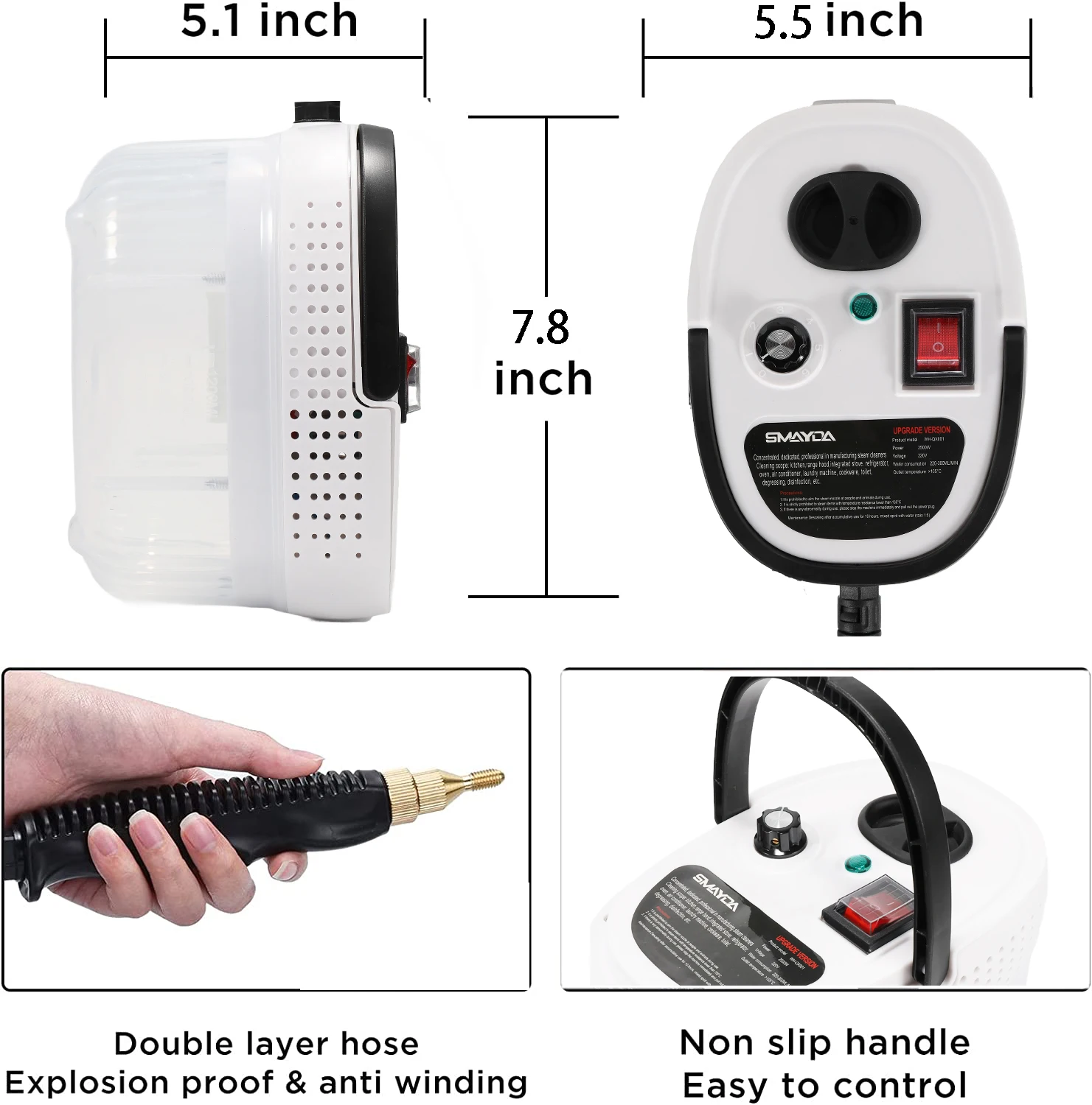 Mini 1500/2500w High Pressure Handheld Pressurized Vacuum Steam Cleaners