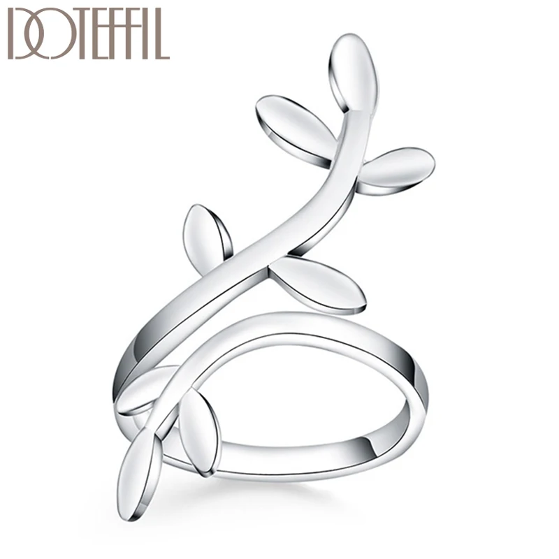 Offene, verstellbare Rattan-Blätter-Ringe in Silberfarbe für Damen, Hochzeit, Verlobung, Party, modischer Charm-Schmuck, Geschenk