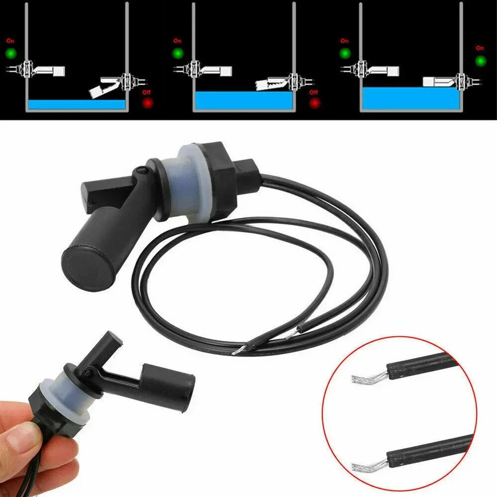 12V 220V 10W Horizontal Float Sensor Switch Side Mount Liquid Water Level Sensor Controller Automatic Water Pump Switch Aquarium