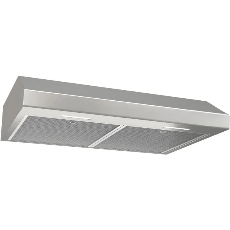 Glacier Convertible Range Hood Light Exhaust Fan for Under Cabinet Stainless Steel, 375 Max Blower CFM, 30-Inch