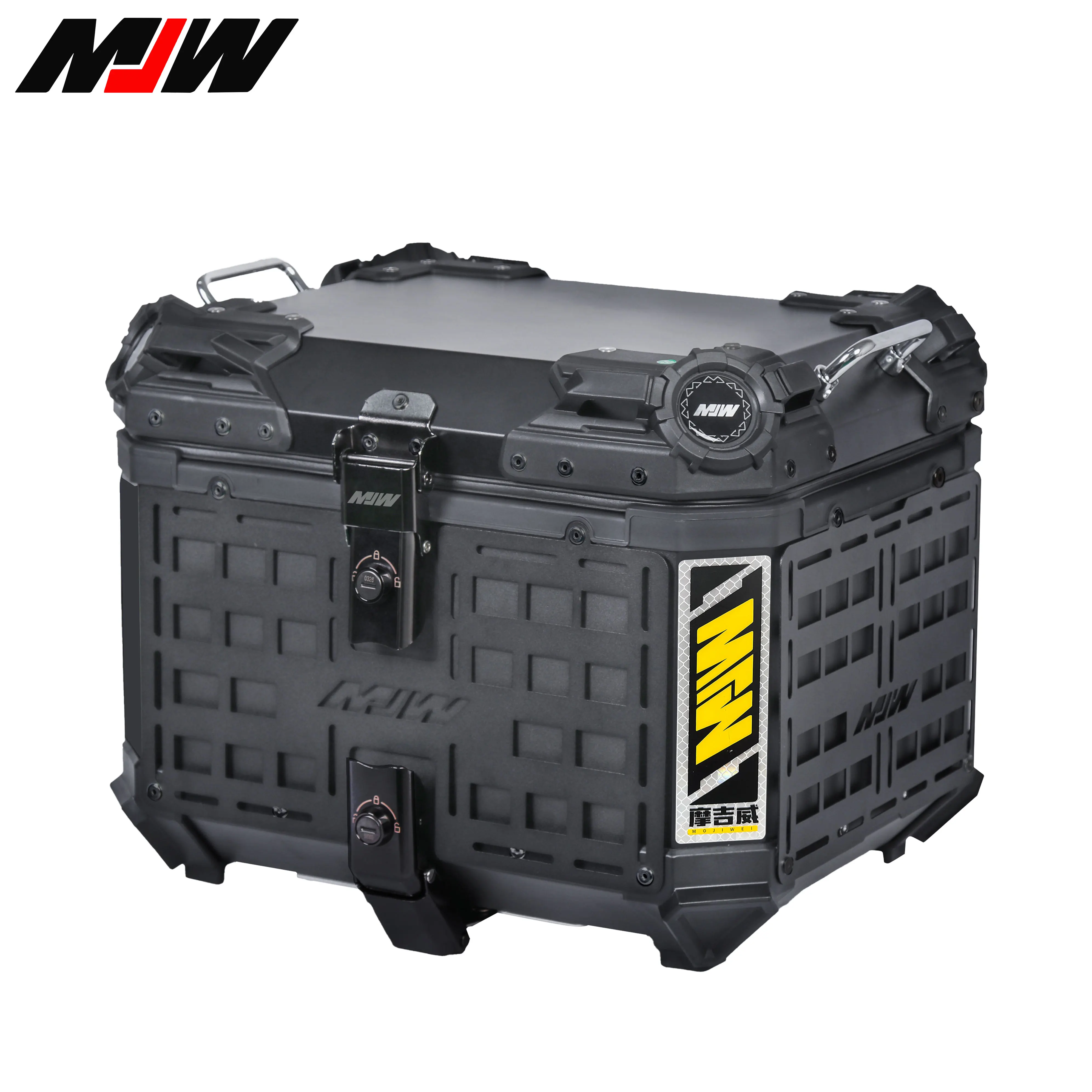 

Quick Release Motorcycle metal box Full Black 45L motorbike trunk aluminium alloy tail box baggage luggage accessories parts