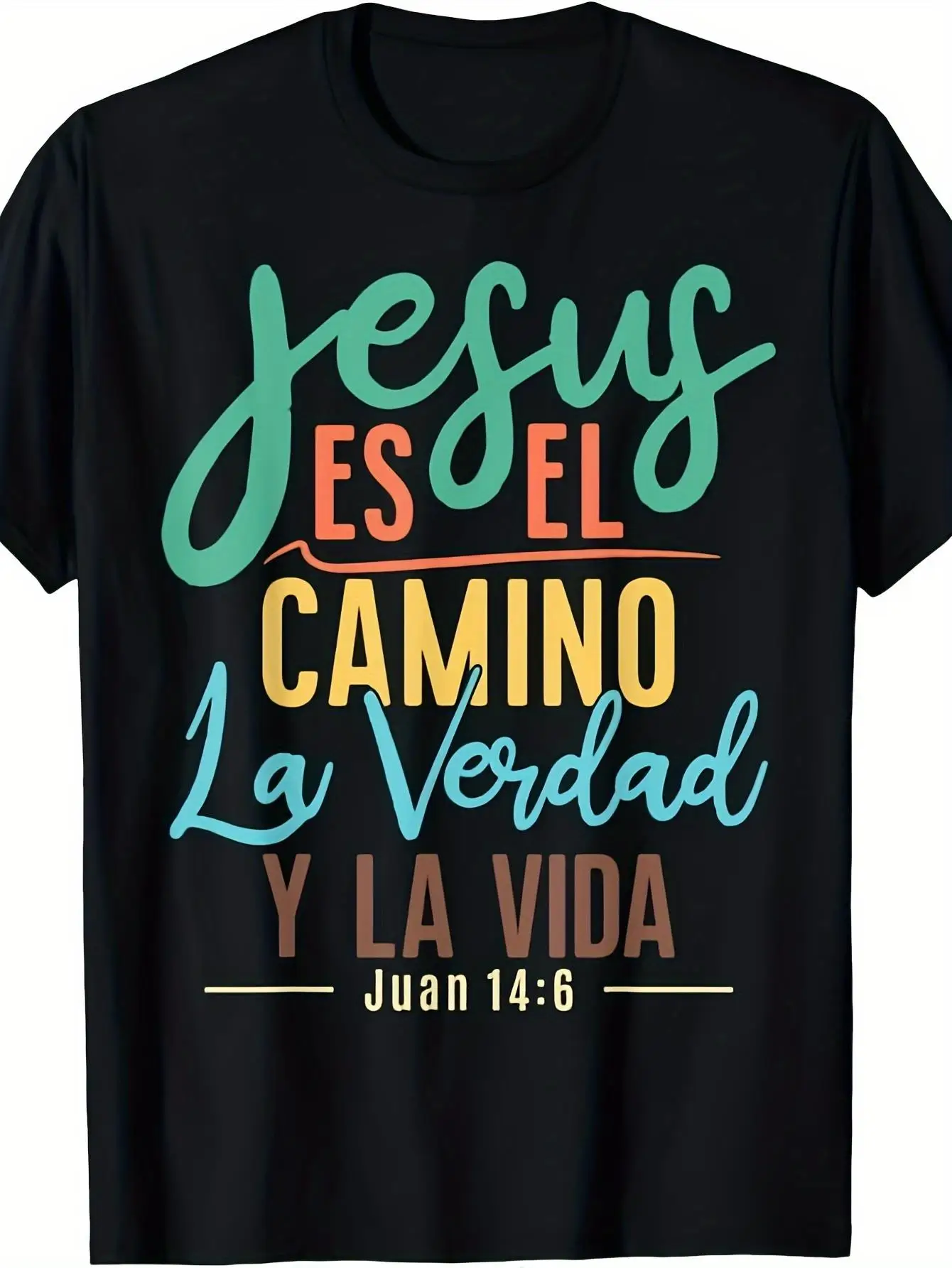 Spanish Bible Verse T-shirt - It is the way, the truth, and the life John 14:6 - Bilingual English-Spanish Verse (Es, Verdad y Vida) - Heavyweight Church Apparel for Men and Women - Unisex Christian Faith Clothing Gift